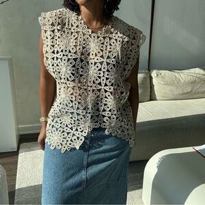 Commense Nude Lace Top L